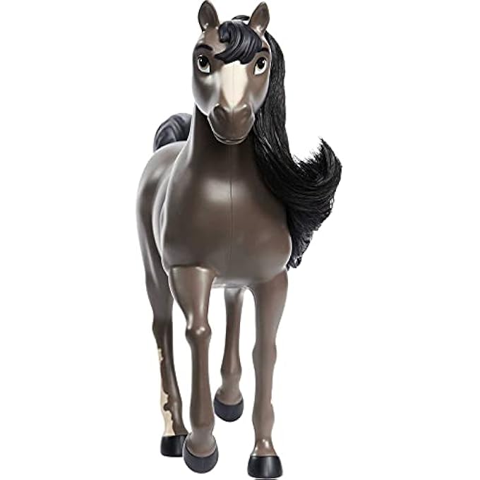 SPIRIT UNTAMED HERD HORSE (APPROX. 8-IN), MOVING HEAD, BAY PINTO WITH LONG BLACK MANE & PLAYFUL STANCE, GREAT GIFT FOR HORSE FANS AGES 3 YEARS OLD & UP - Image 3